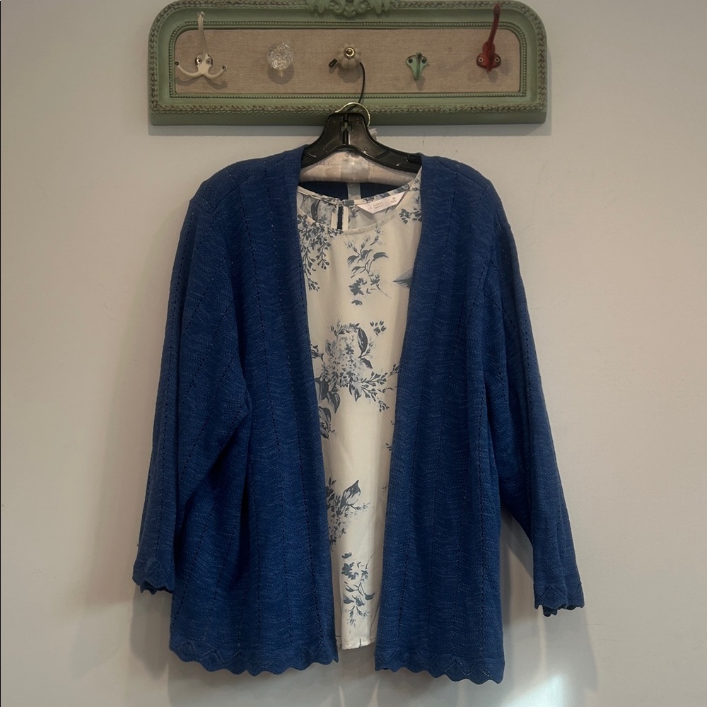 Croft & Barrow Slate Blue knit Women's Cardigan plus size 3X